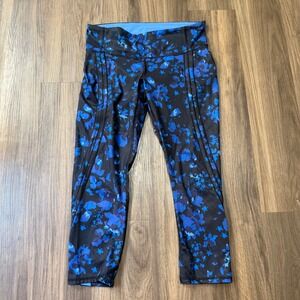 Lululemon Dandy Digie Porcelain Black Crop Leggings Size 8 *READ*